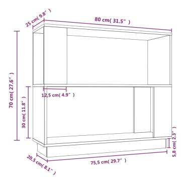 Book Cabinet/Room Divider Honey Brown 80x25x70 cm Solid Wood