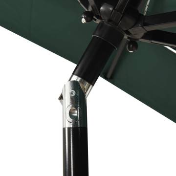 3-Tier Parasol with Aluminium Pole Green 2x2 m