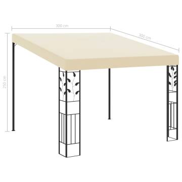 Wall-mounted Gazebo 3x3x2.5 m Cream