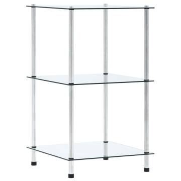 3-Tier Shelf Transparent 40x40x67 cm Tempered Glass