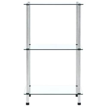 3-Tier Shelf Transparent 40x40x67 cm Tempered Glass