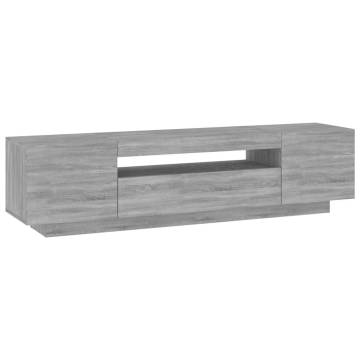 TV Cabinet with LED Lights Grey Sonoma 160x35x40 cm