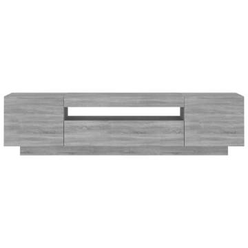 TV Cabinet with LED Lights Grey Sonoma 160x35x40 cm