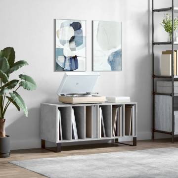 Record Cabinet Concrete Grey 100x38x48 cm Engineered Wood