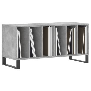 Record Cabinet Concrete Grey 100x38x48 cm Engineered Wood