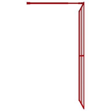 Walk-in Shower Wall with Clear ESG Glass Red 118x195 cm