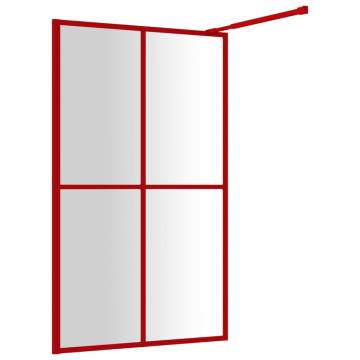 Walk-in Shower Wall with Clear ESG Glass Red 118x195 cm