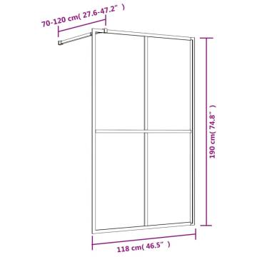 Walk-in Shower Wall with Clear ESG Glass Red 118x195 cm