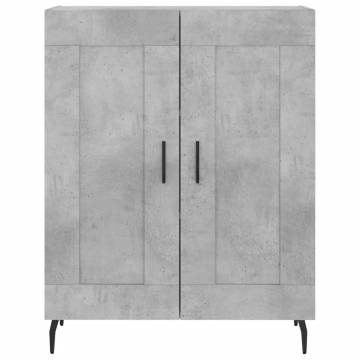 Highboard Concrete Grey 69.5x34x180 cm Engineered Wood