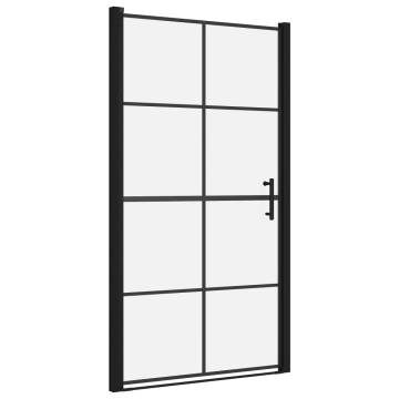 Shower Doors Tempered Glass 100x178 cm Black