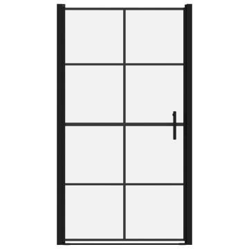 Shower Doors Tempered Glass 100x178 cm Black