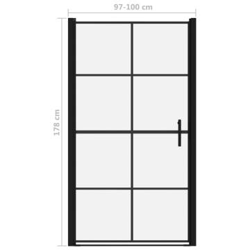 Shower Doors Tempered Glass 100x178 cm Black