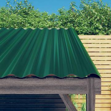 Roof Panels 36 pcs Powder-coated Steel Green 60x36 cm