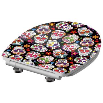 SCHÜTTE Duroplast High Gloss Toilet Seat with Soft-Close CRAZY SKULL