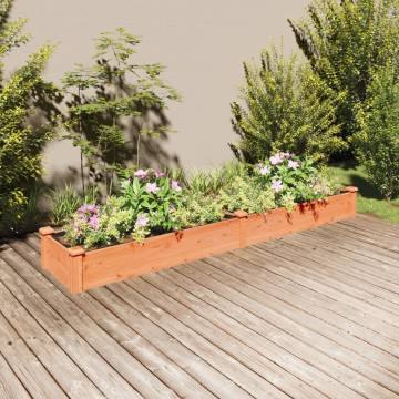 Garden Raised Bed with Liner Brown 240x45x25 cm Solid Wood Fir