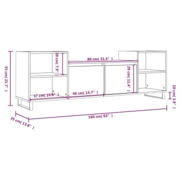 TV Cabinet White 160x35x55 cm Engineered Wood