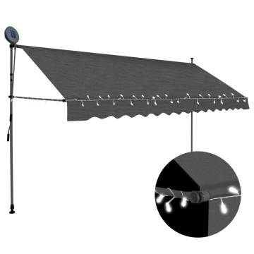 Manual Retractable Awning with LED 400 cm Anthracite