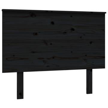 Bed Headboard Black 104x6x82.5 cm Solid Wood Pine