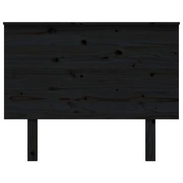 Bed Headboard Black 104x6x82.5 cm Solid Wood Pine