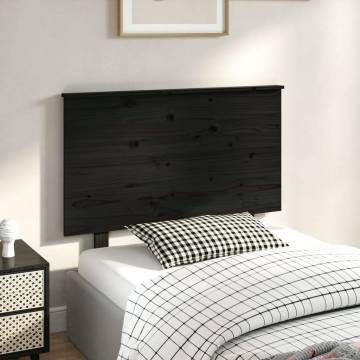 Bed Headboard Black 104x6x82.5 cm Solid Wood Pine