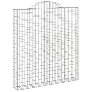 Arched Gabion Baskets 2 pcs 200x30x220/240 cm Galvanised Iron