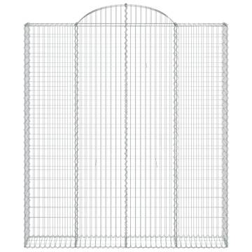 Arched Gabion Baskets 2 pcs 200x30x220/240 cm Galvanised Iron