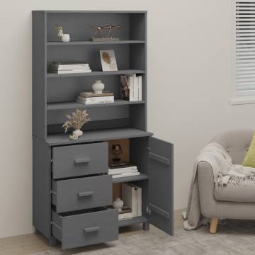 Highboard HAMAR Solid Wood Pine Dark Grey