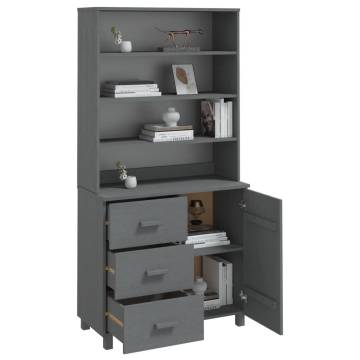 Highboard HAMAR Solid Wood Pine Dark Grey