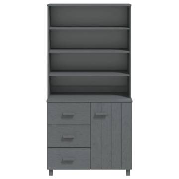 Highboard HAMAR Solid Wood Pine Dark Grey