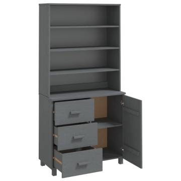 Highboard HAMAR Solid Wood Pine Dark Grey