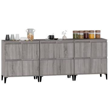 Sideboards 3 pcs Grey Sonoma 60x35x70 cm Engineered Wood