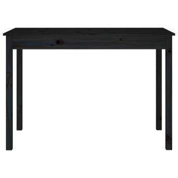 Dining Table Black 110x55x75 cm Solid Wood Pine