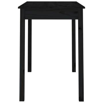 Dining Table Black 110x55x75 cm Solid Wood Pine