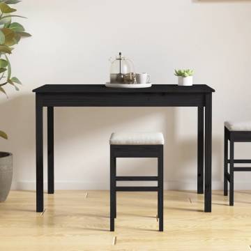 Dining Table Black 110x55x75 cm Solid Wood Pine