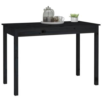 Dining Table Black 110x55x75 cm Solid Wood Pine