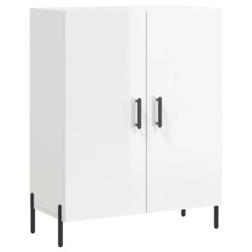 Highboard High Gloss White 69.5x34x180 cm Engineered Wood