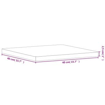 Table Top 40x40x2.5 cm Square Solid Wood Beech