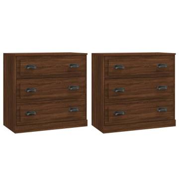 Sideboards 2 pcs Brown Oak Engineered Wood