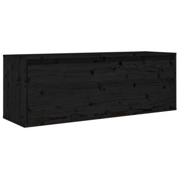 TV Cabinets 2 pcs Black Solid Wood Pine