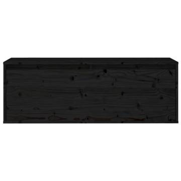 TV Cabinets 2 pcs Black Solid Wood Pine