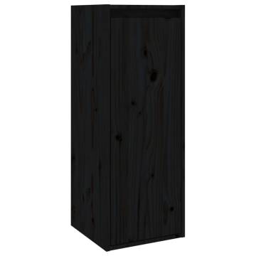 TV Cabinets 2 pcs Black Solid Wood Pine