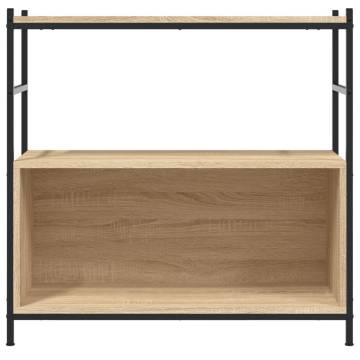 Bookshelf Sonoma Oak 80x30x78.5 cm Engineered Wood and Iron