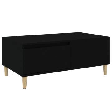 Coffee Table Black 90x50x36.5 cm Engineered Wood