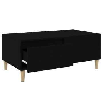 Coffee Table Black 90x50x36.5 cm Engineered Wood