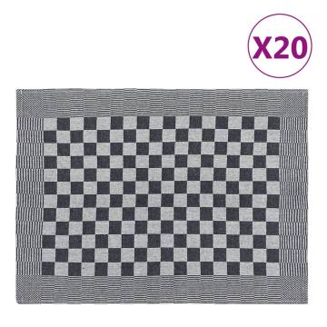 Kitchen Towels 20 pcs Black and White 50x70 cm Cotton