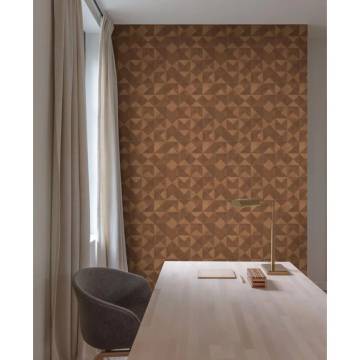 Noordwand Wallpaper Topchic Graphic Shapes Facet Metallic Orange