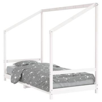 Kids Bed Frame White 90x200 cm Solid Wood Pine