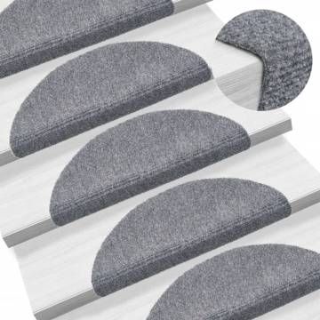 Self-adhesive Stair Mats 5 pcs Light Grey 56x17x3 cm Needle Punch