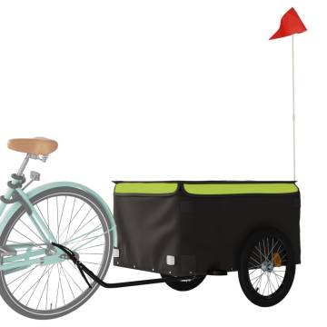 Bike Trailer Black and Green 45 kg Iron