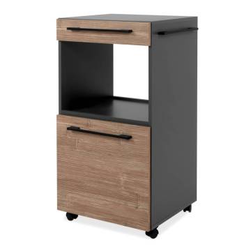 Finori Rolling Storage Cabinet Palma 35A Anthracite Grey and Bamboo